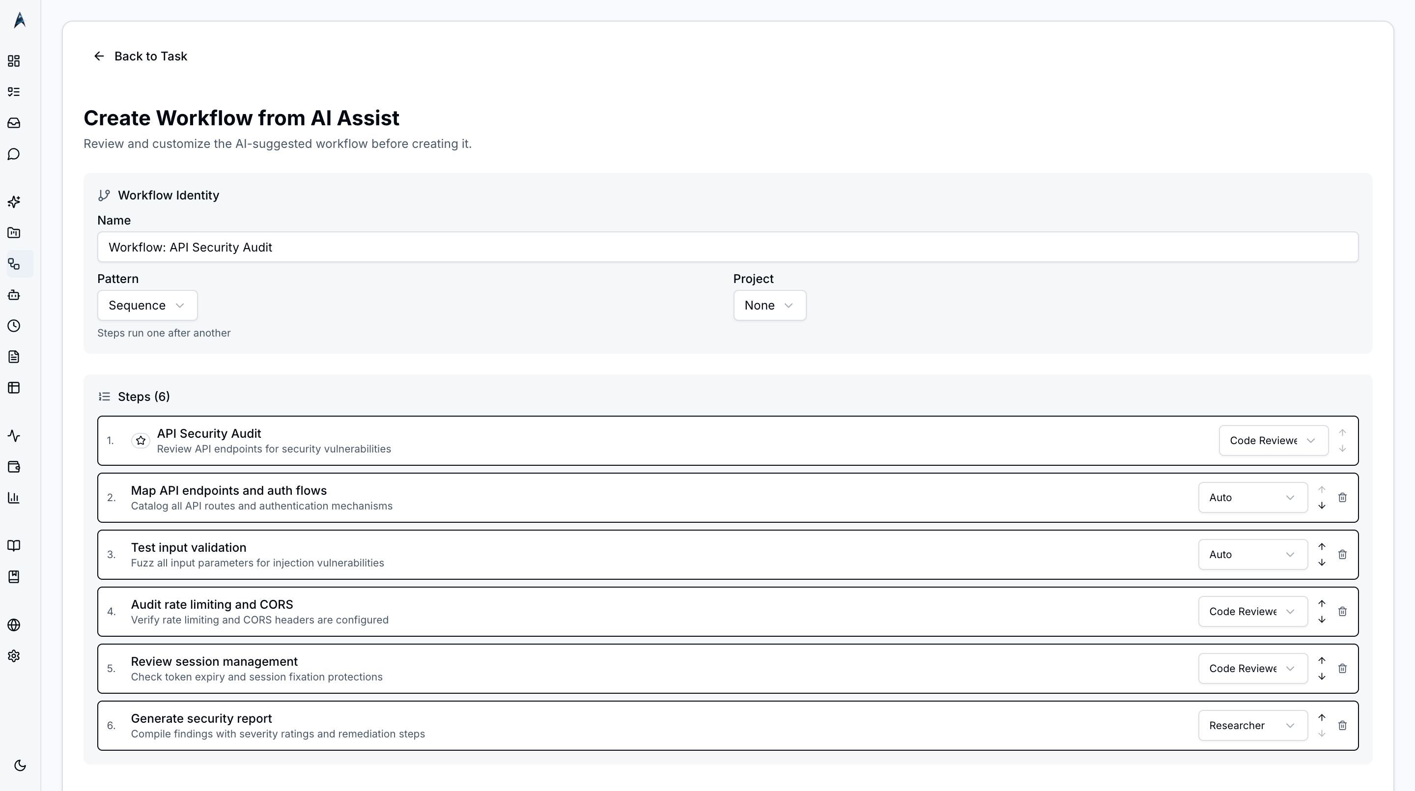 Workflow conversion confirmation dialog
